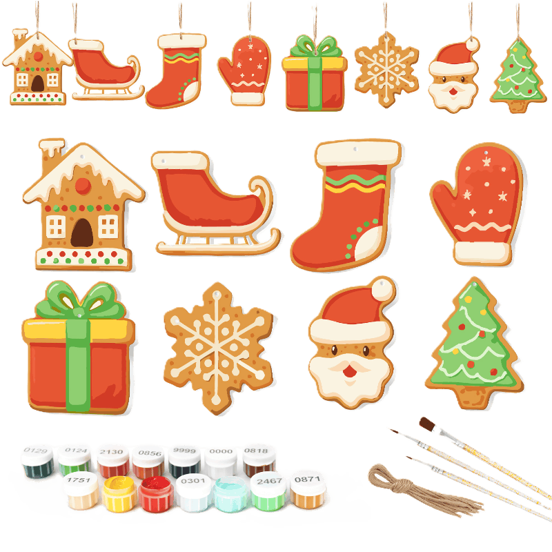 8 XL Weihnachtsanhängern | Klassisches Weihnachtsplätzchen-Set