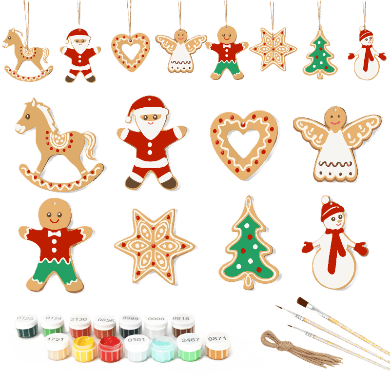 8 XL Weihnachtsanhängern | Lebkuchen-Weihnachtsset