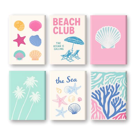 Malen nach Zahlen - Malen nach Zahlen – 6 Mini-Gemälde | Beach Club-Set