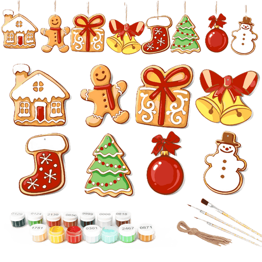 8 XL Weihnachtsanhängern | Fröhliches Weihnachtsplätzchen-Set