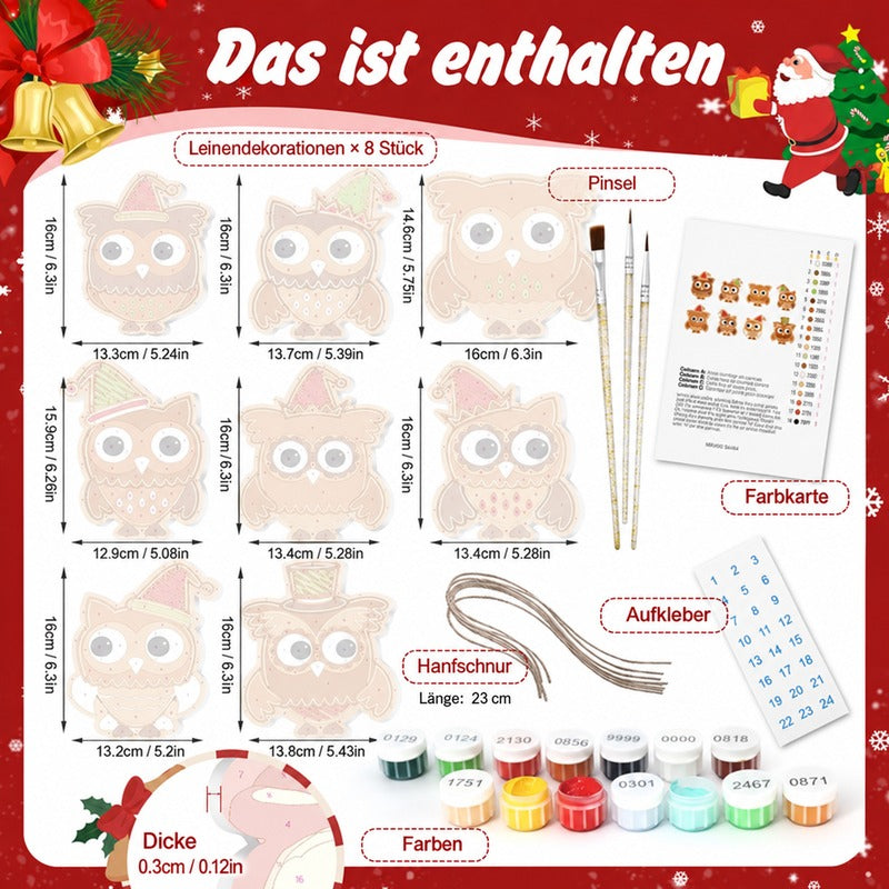8 XL Weihnachtsanhängern | Festliches Weihnachtseulen-Set