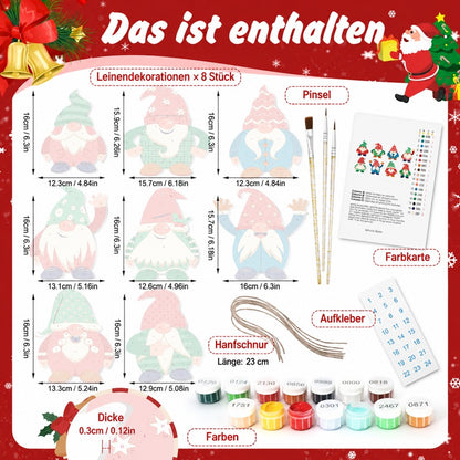 8 XL Weihnachtsanhängern | Fröhliches Weihnachtswichtel-Set
