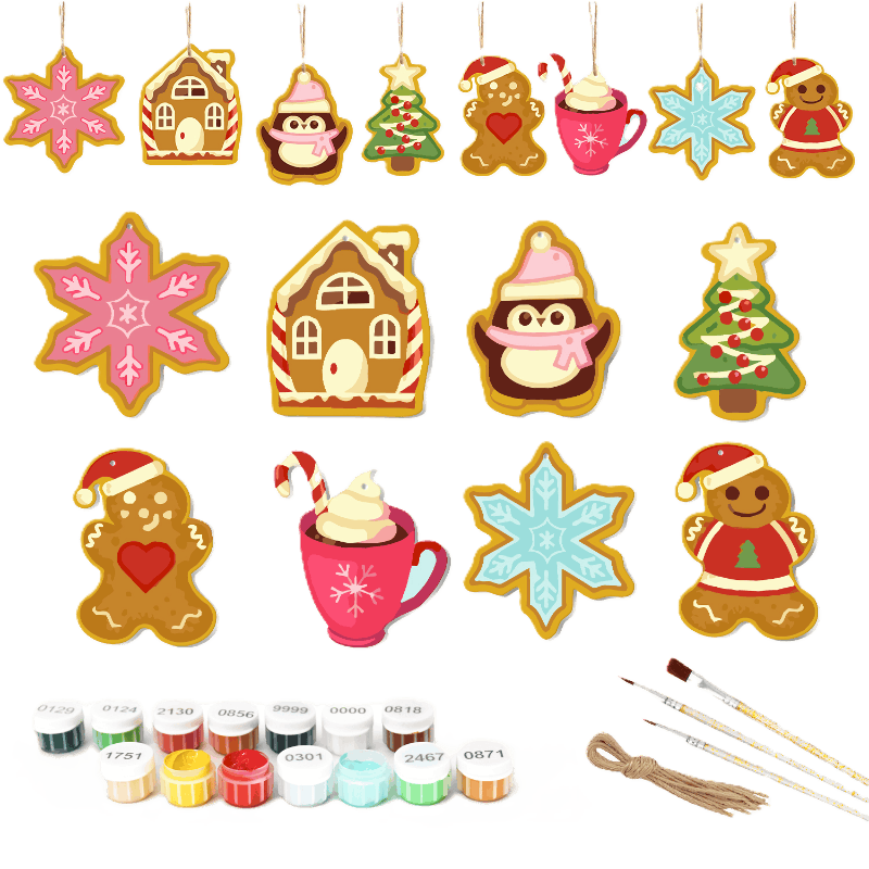 8 XL Weihnachtsanhängern | Süßen Weihnachtsleckereien Set