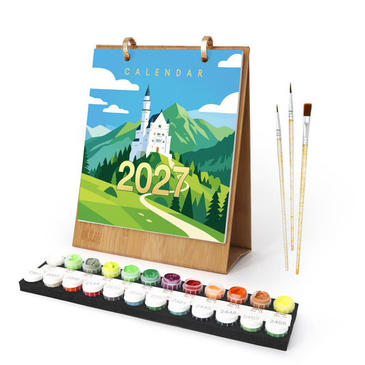 2027 Malen nach Zahlen Tischkalender | Reise Edition - Malen nach Zahlen