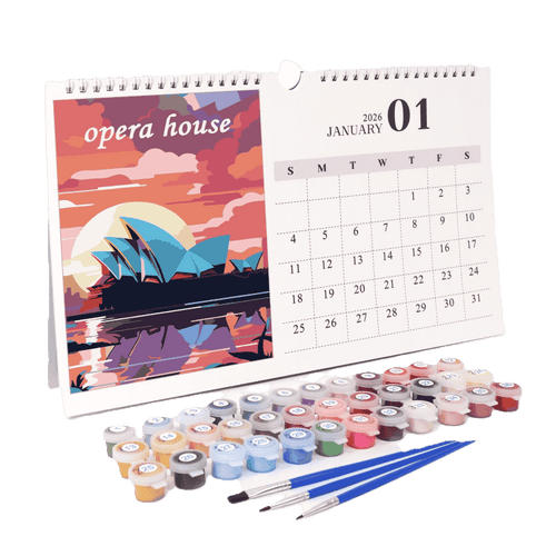 2026 Malen nach Zahlen Kalender | Berühmte Monumente Edition