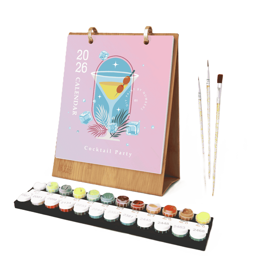 2026 Malen nach Zahlen Tischkalender | Cocktail Edition