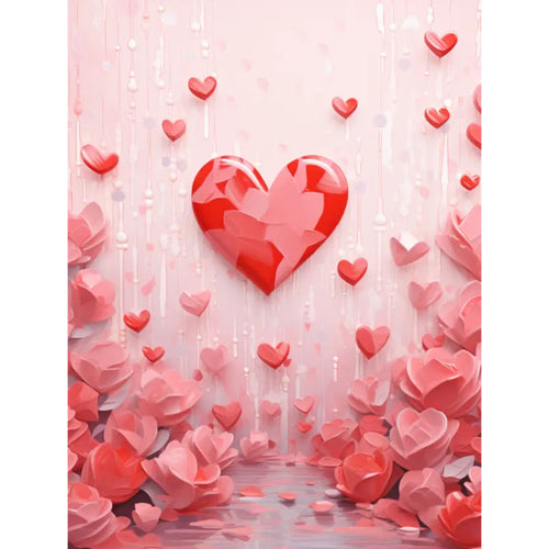 Malen nach Zahlen - Rosa rote Herzen