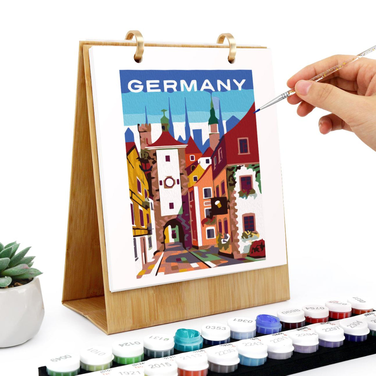 2027 Malen nach Zahlen Tischkalender | Weltreise-Edition