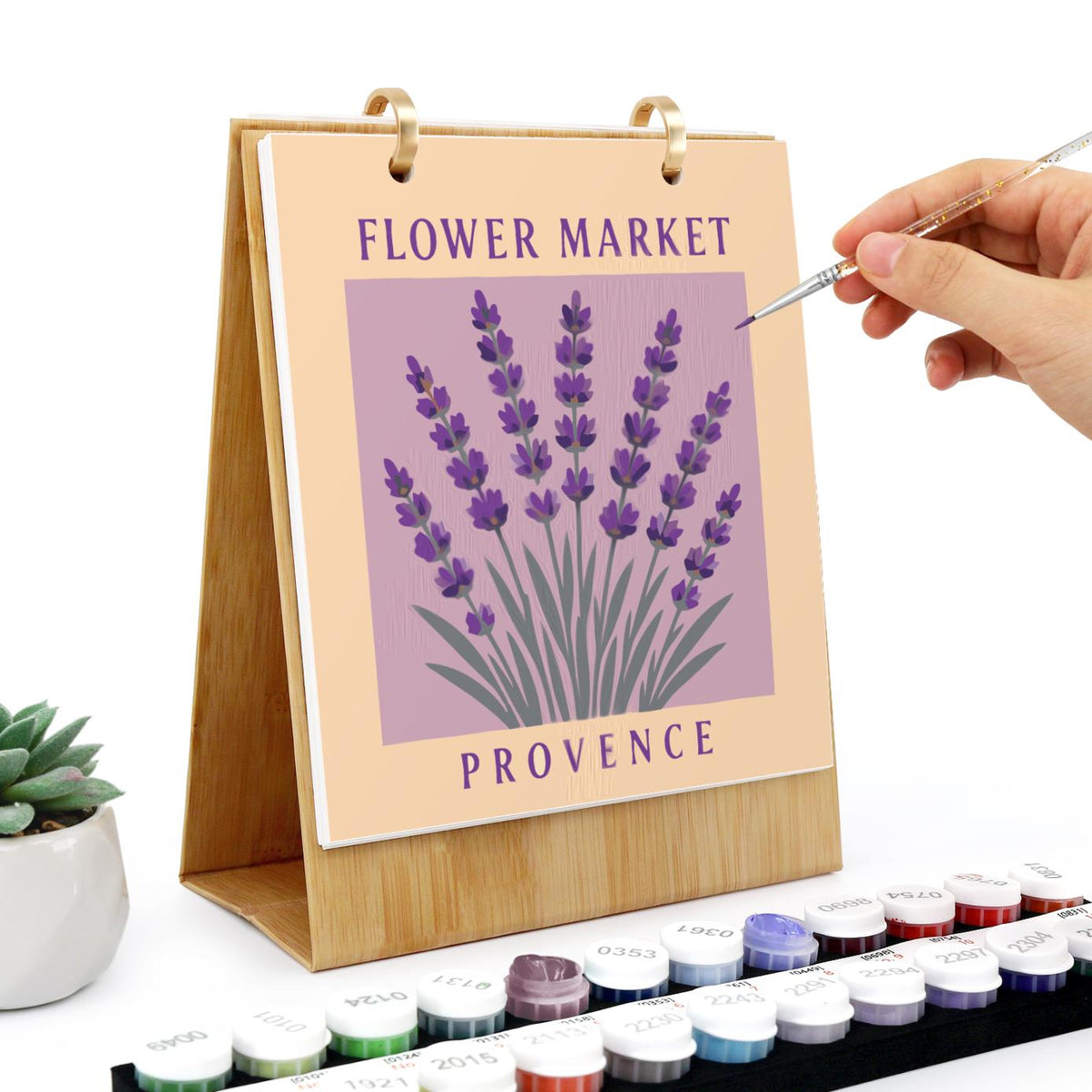 2027 Malen nach Zahlen Tischkalender | Blumenmarkt-Edition