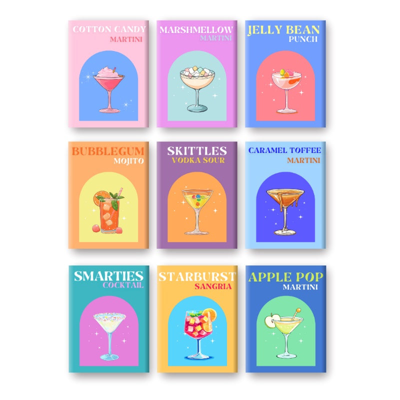 Malen nach Zahlen - Malen nach Zahlen - 9 Mini-Gemälde | Candy Cocktail-Set