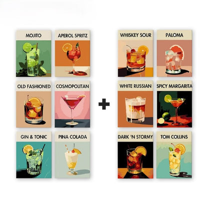 Malen nach Zahlen - 12 Mini Paintings | Deluxe Cocktail-Mix