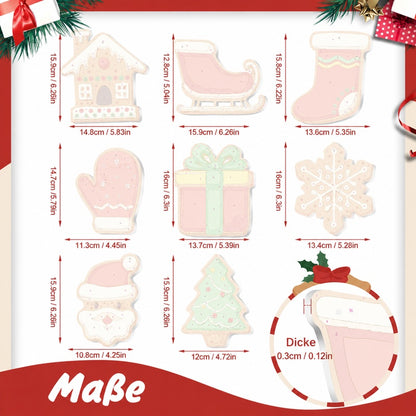 8 XL Weihnachtsanhängern | Klassisches Weihnachtsplätzchen-Set