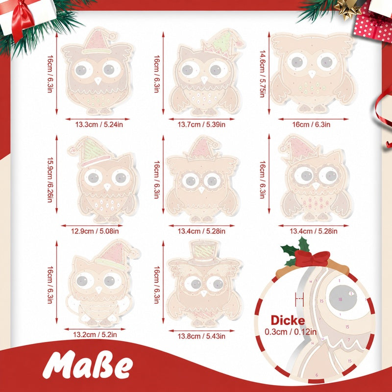 8 XL Weihnachtsanhängern | Festliches Weihnachtseulen-Set