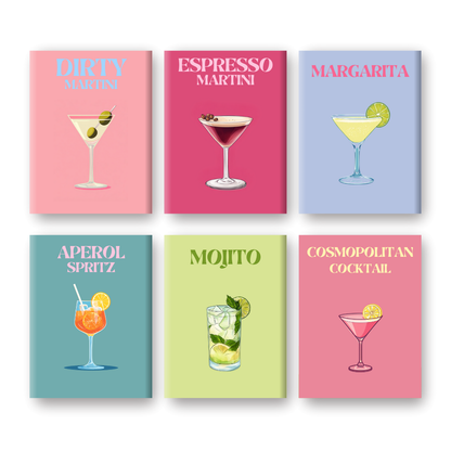 Malen nach Zahlen - Malen nach Zahlen – 6 Mini-Gemälde | Elegantes Cocktail-Set