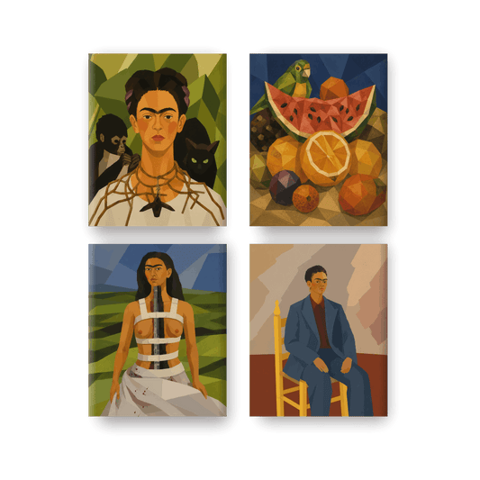 4 Mini-Gemälde | Fridas Kreationen Set - Malen nach Zahlen