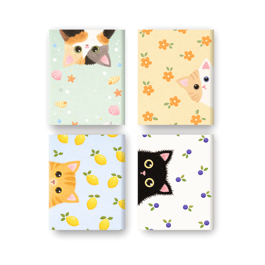 4 Mini-Gemälde | Guck-Guck Katzen Set - Malen nach Zahlen
