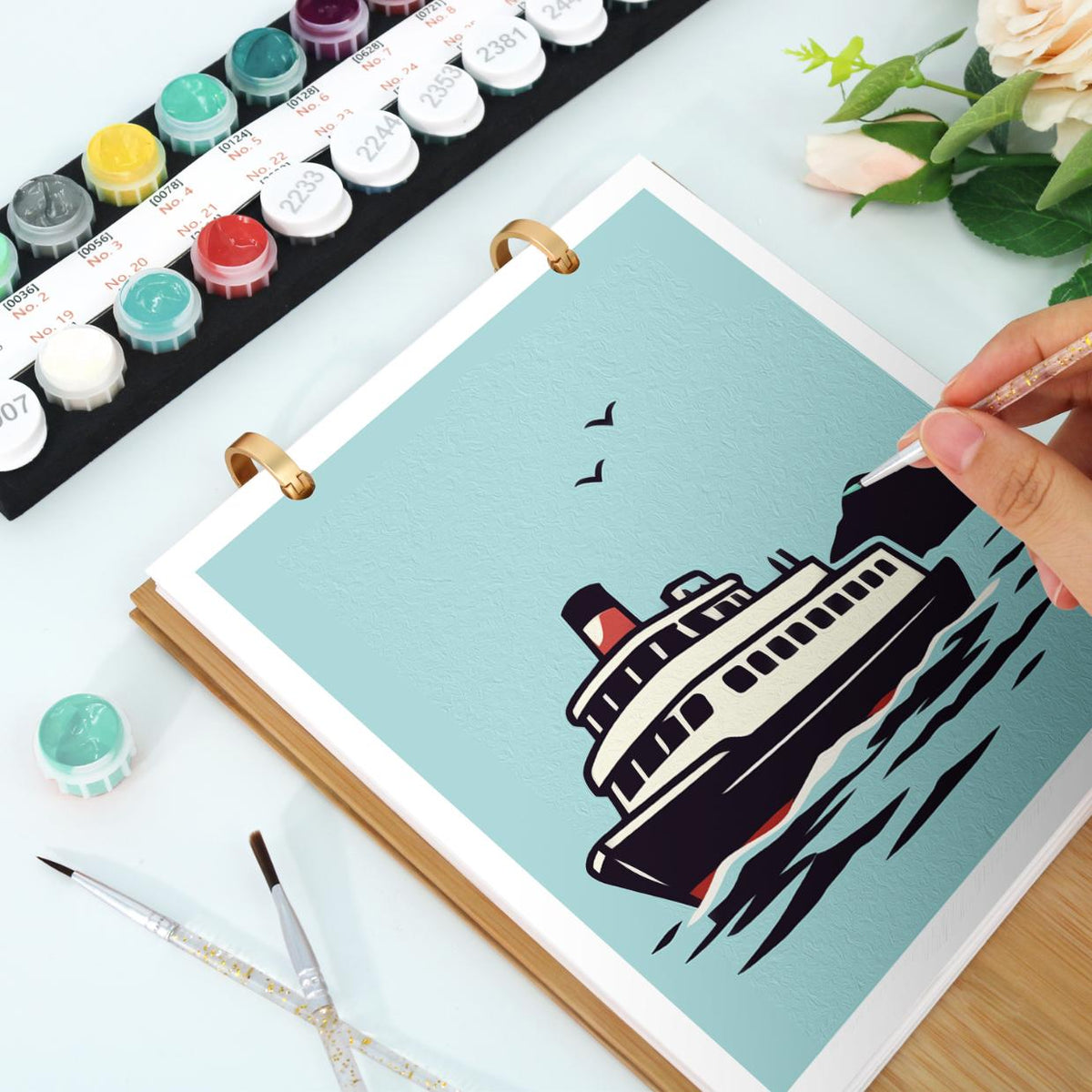2027 Malen nach Zahlen Tischkalender | Vintage Reise Edition