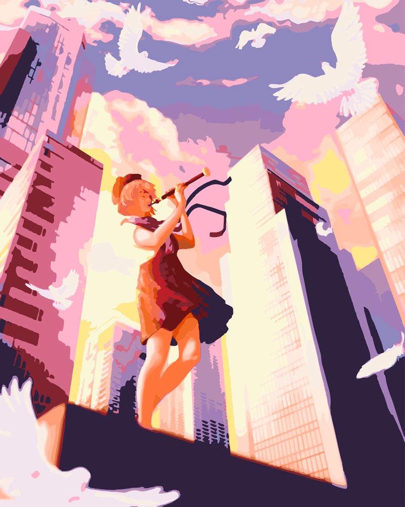 Malen nach Zahlen   Malen nach Zahlen   Flötenspielerin   by Vink