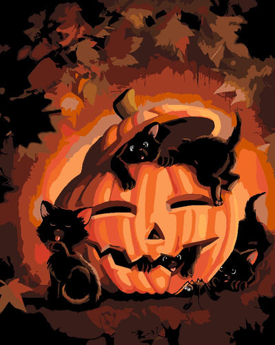 Malen nach Zahlen - Malen nach Zahlen - Katzenkürbis - by Vink