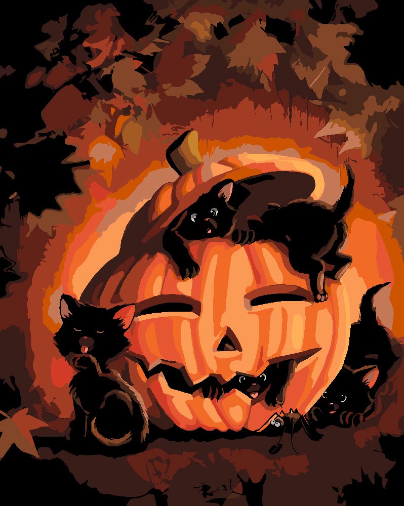 Malen nach Zahlen   Malen nach Zahlen   Katzenkürbis   by Vink