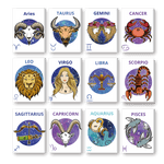 Malen nach Zahlen   12 Mini Paintings | Sternzeichen Set