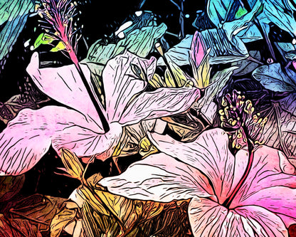 Malen nach Zahlen - Bunte Lilien by Zamart