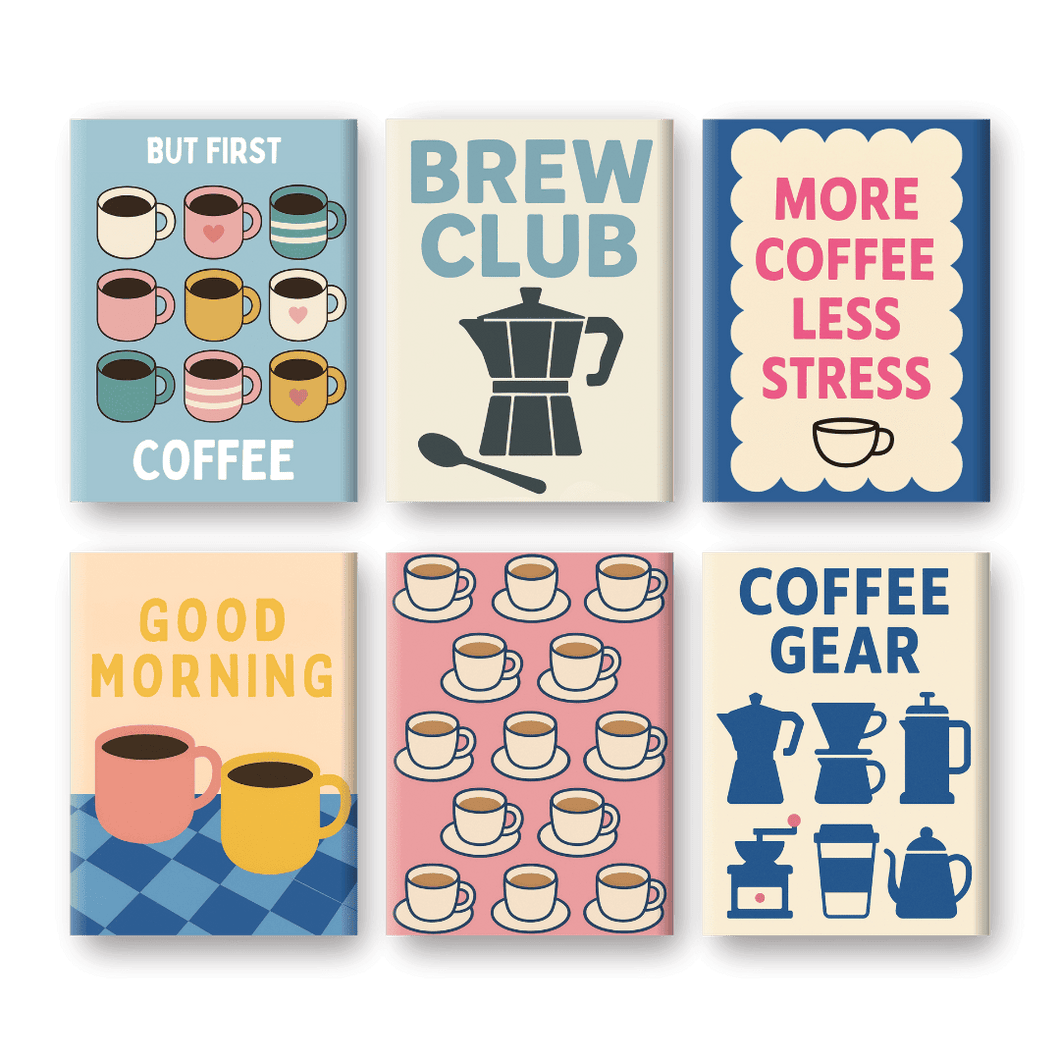 6 Mini Gemälde | Brew Club Coffee Set