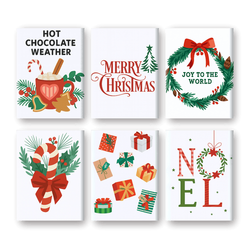 6 Mini-Gemälde | Christmas Holiday Set
