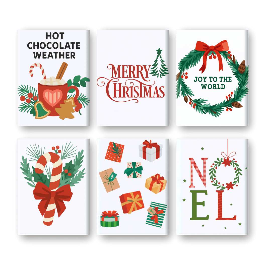 6 Mini Gemälde | Christmas Holiday Set