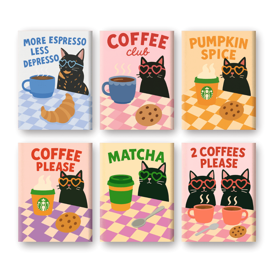 6 Mini Gemälde | Coffee Club Set