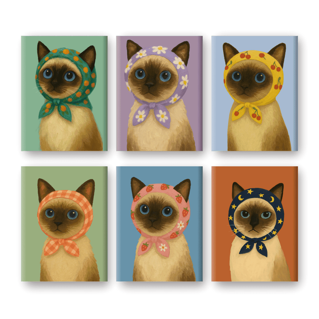 6 Mini Gemälde | Süßes Katzen Set