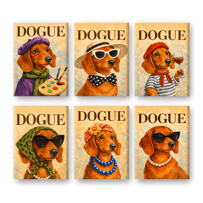 6 Mini-Gemälde | Dogue Set-Malen nach zahlen