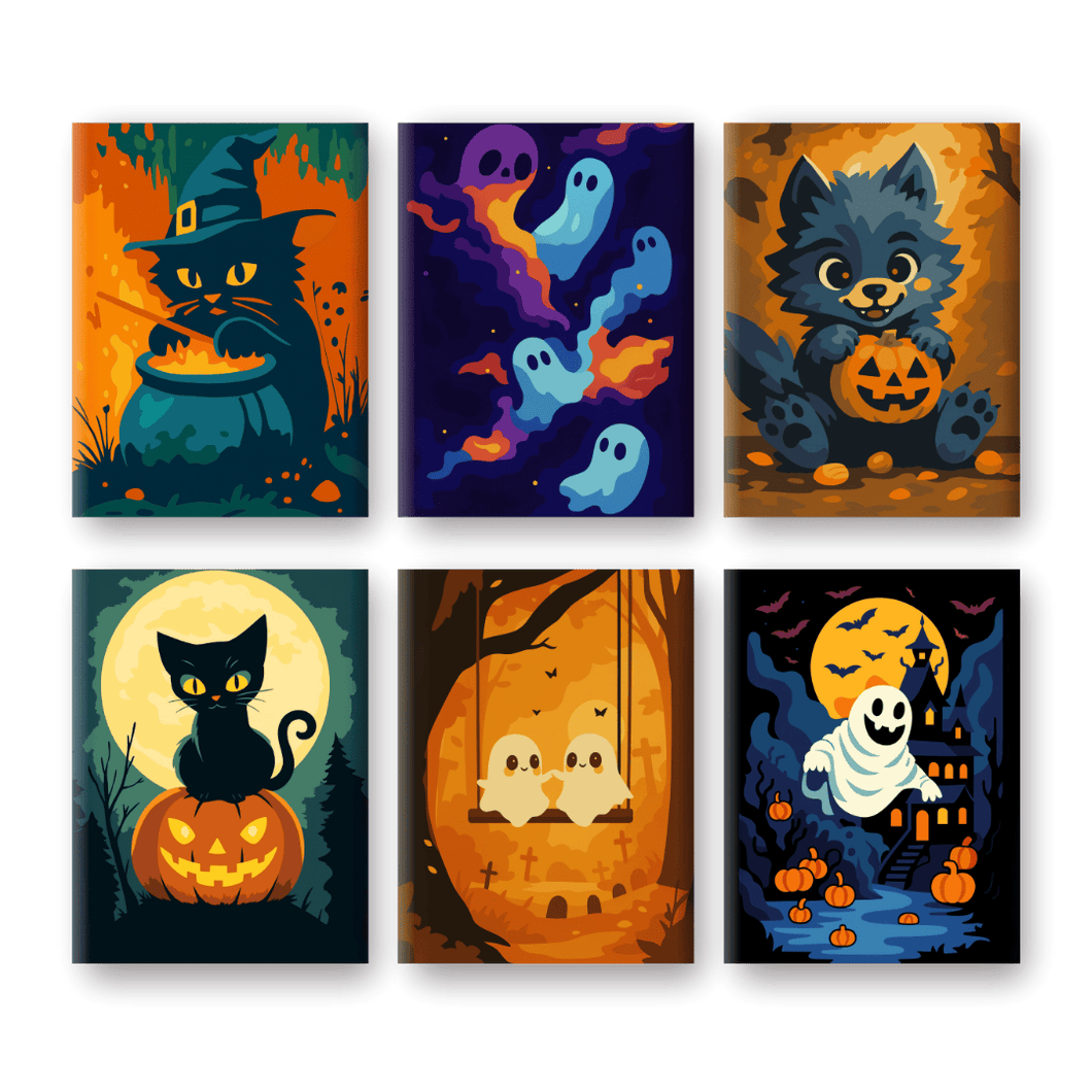 6 Mini Gemälde | Halloween Vibes Set