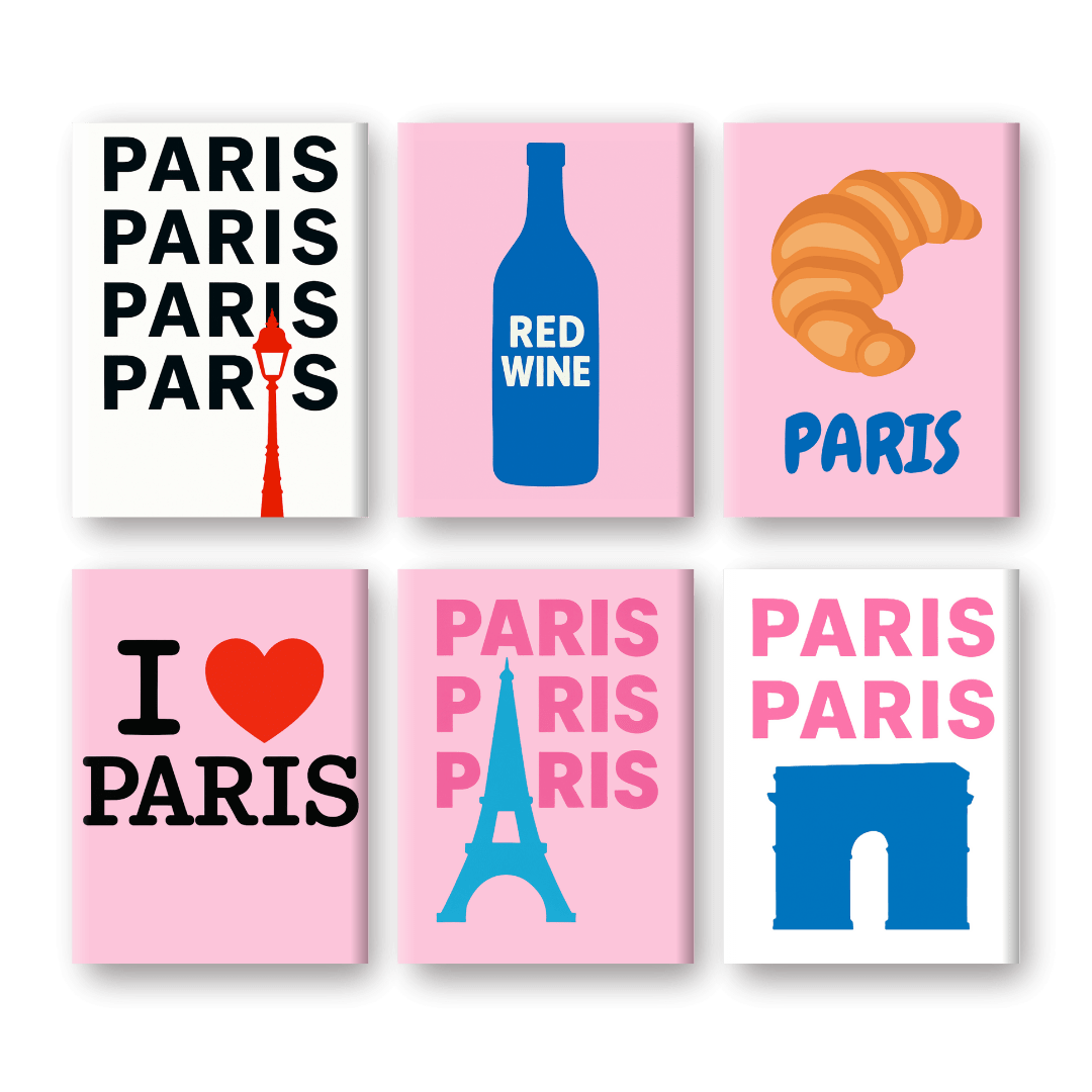 6 Mini-Gemälde | Ich Liebe Paris Set-Malen nach zahlen