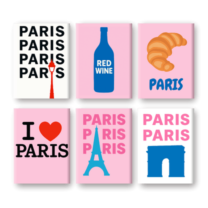 6 Mini-Gemälde | Ich Liebe Paris Set-Malen nach zahlen