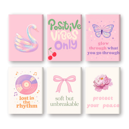6 Mini-Gemälde | Positive Vibes Set - Malen nach Zahlen