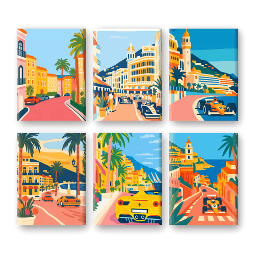 6 Mini-Gemälde | Monte Carlo Set