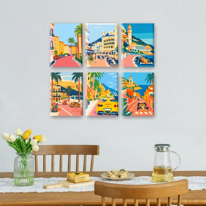 6 Mini-Gemälde | Monte Carlo Set