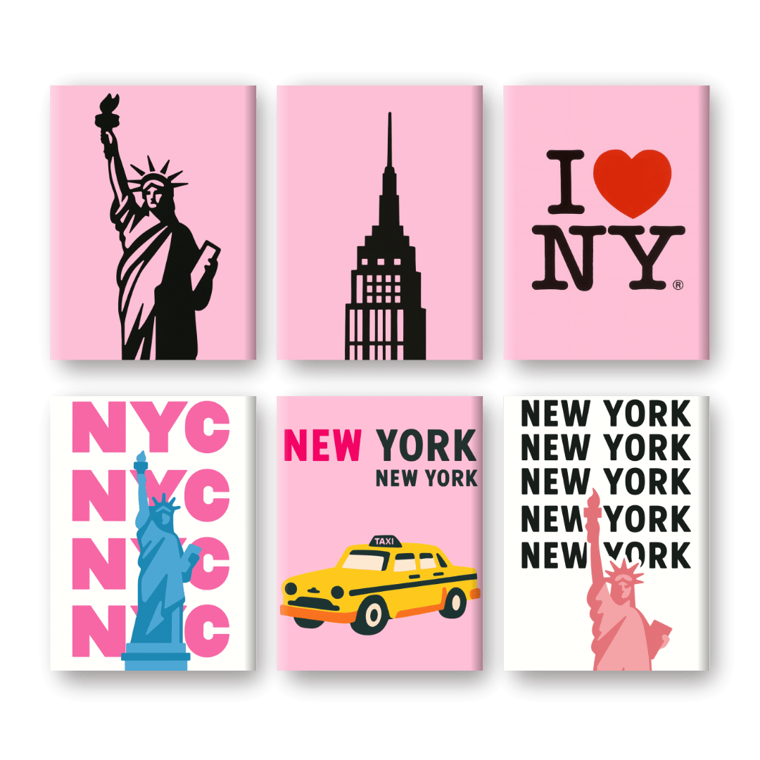 6 Mini-Gemälde | New-York Set-Malen nach zahlen