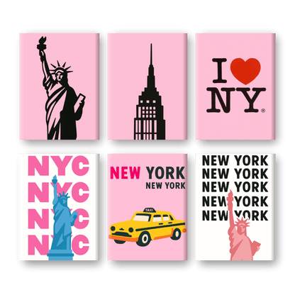 6 Mini-Gemälde | New-York Set-Malen nach zahlen