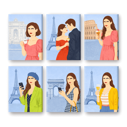 6 Mini-Gemälde | Paris Momente Set-Malen nach zahlen
