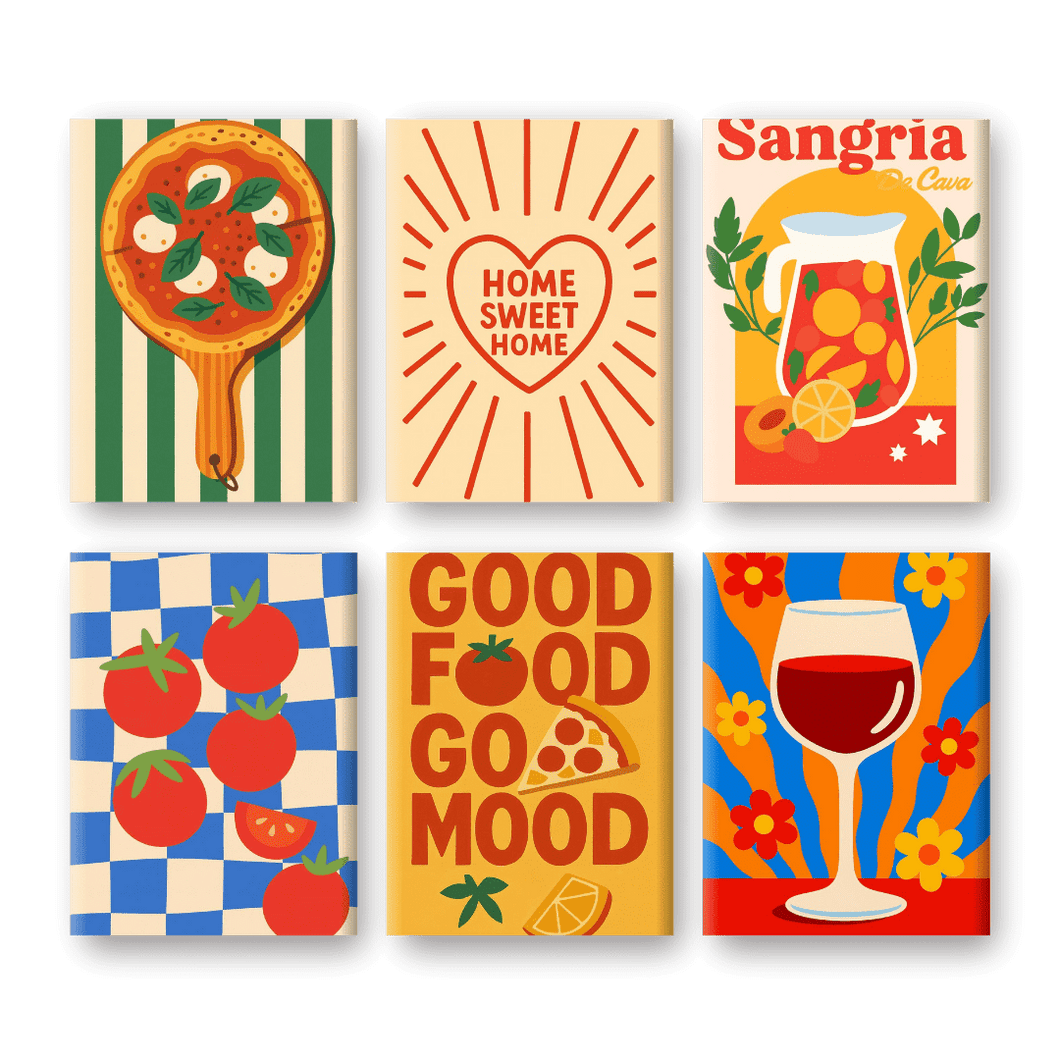 6 Mini Gemälde | Sangria Set