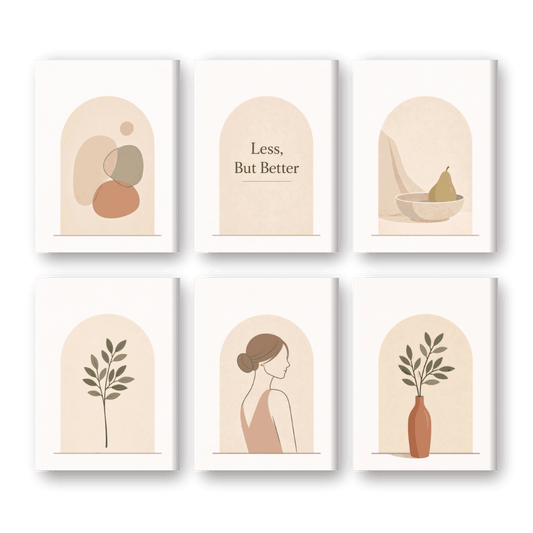 6 Mini-Gemälde | Einfaches Leben Set - Malen nach Zahlen