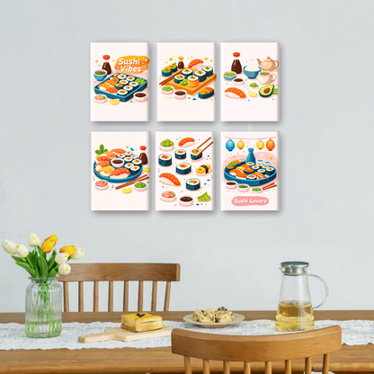 6 Mini-Gemälde | Sushi Vibes Set