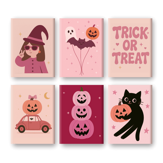 6 Mini-Gemälde | Trick or Treat Set-Malen nach zahlen