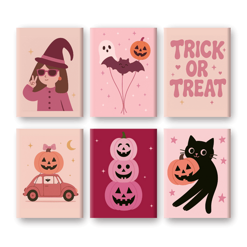 6 Mini-Gemälde | Trick or Treat Set