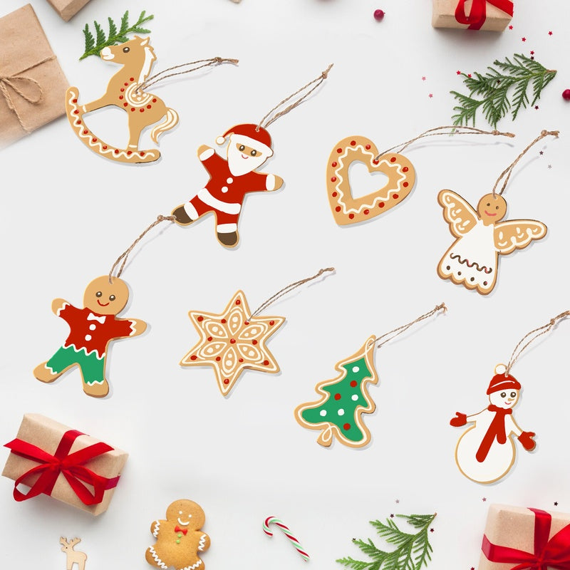 8 XL Weihnachtsanhängern | Lebkuchen-Weihnachtsset