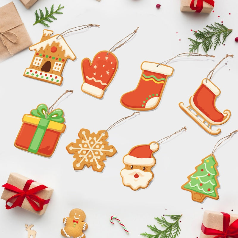 8 XL Weihnachtsanhängern | Klassisches Weihnachtsplätzchen-Set