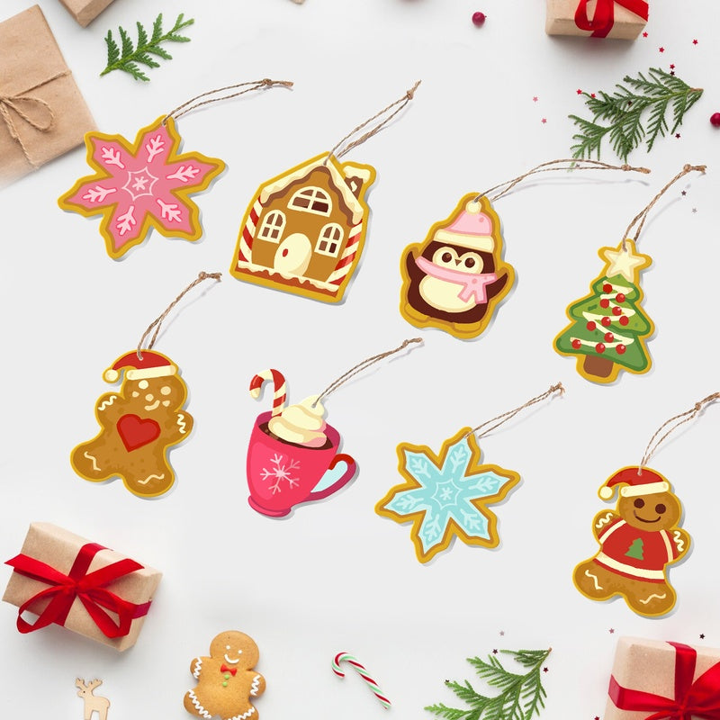 8 XL Weihnachtsanhängern | Süßen Weihnachtsleckereien Set