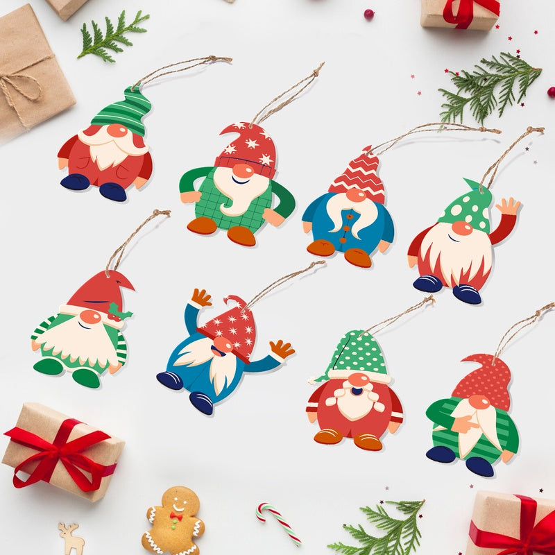 8 XL Weihnachtsanhängern | Fröhliches Weihnachtswichtel-Set